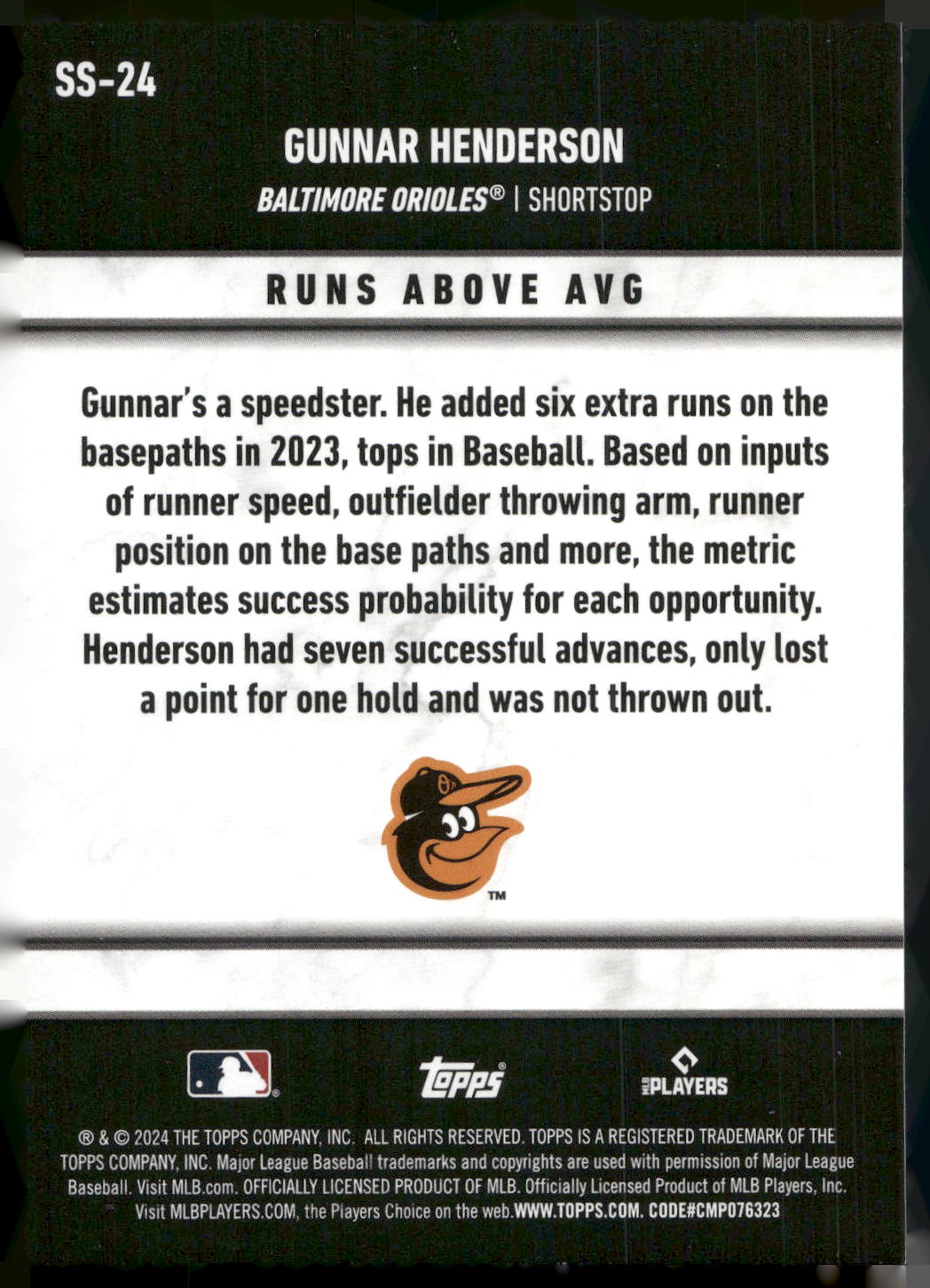 2024 Topps #SS-24 Gunnar Henderson Significant Statistics
