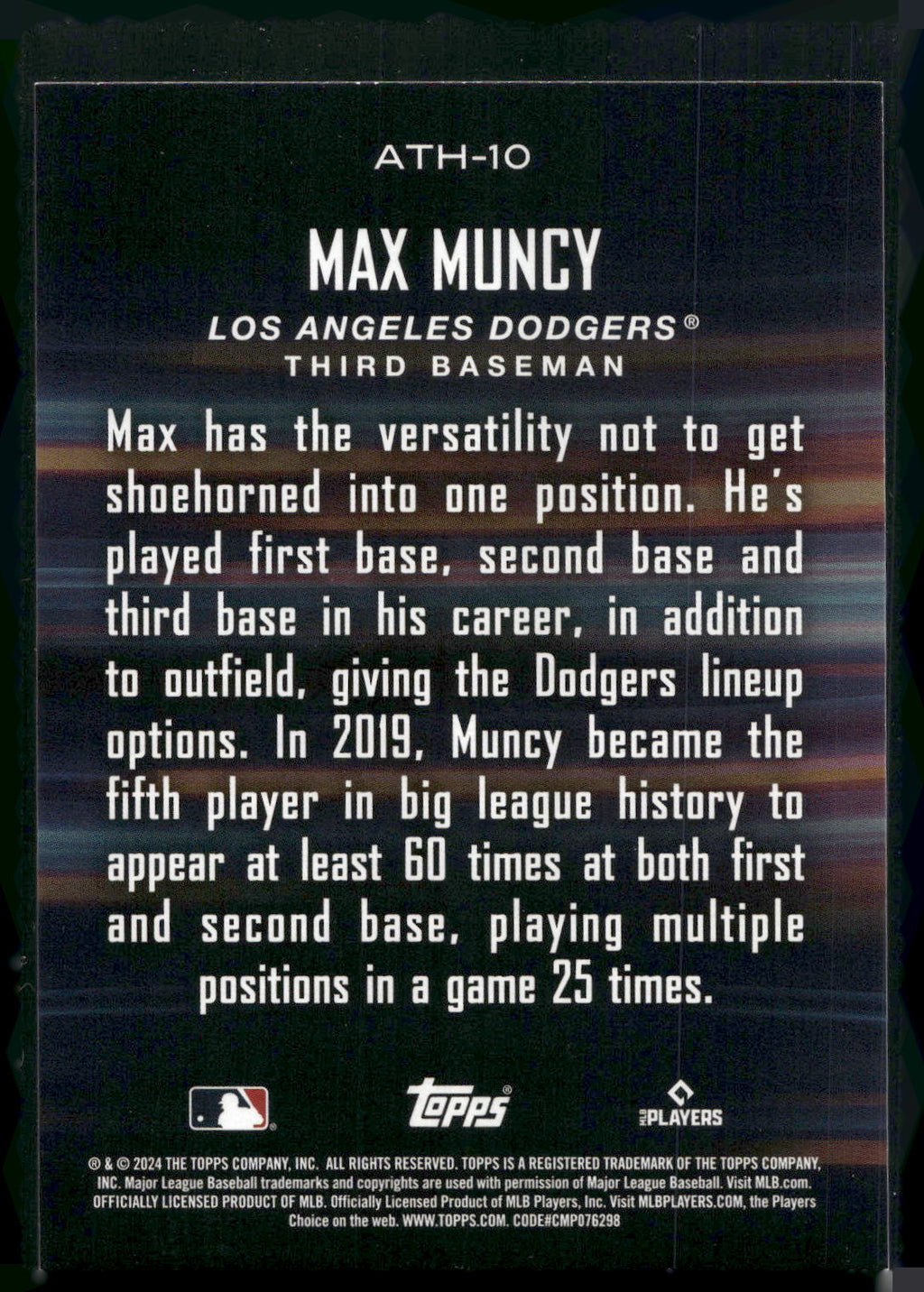 2024 Topps #ATH-10 Max Muncy Around the Horn