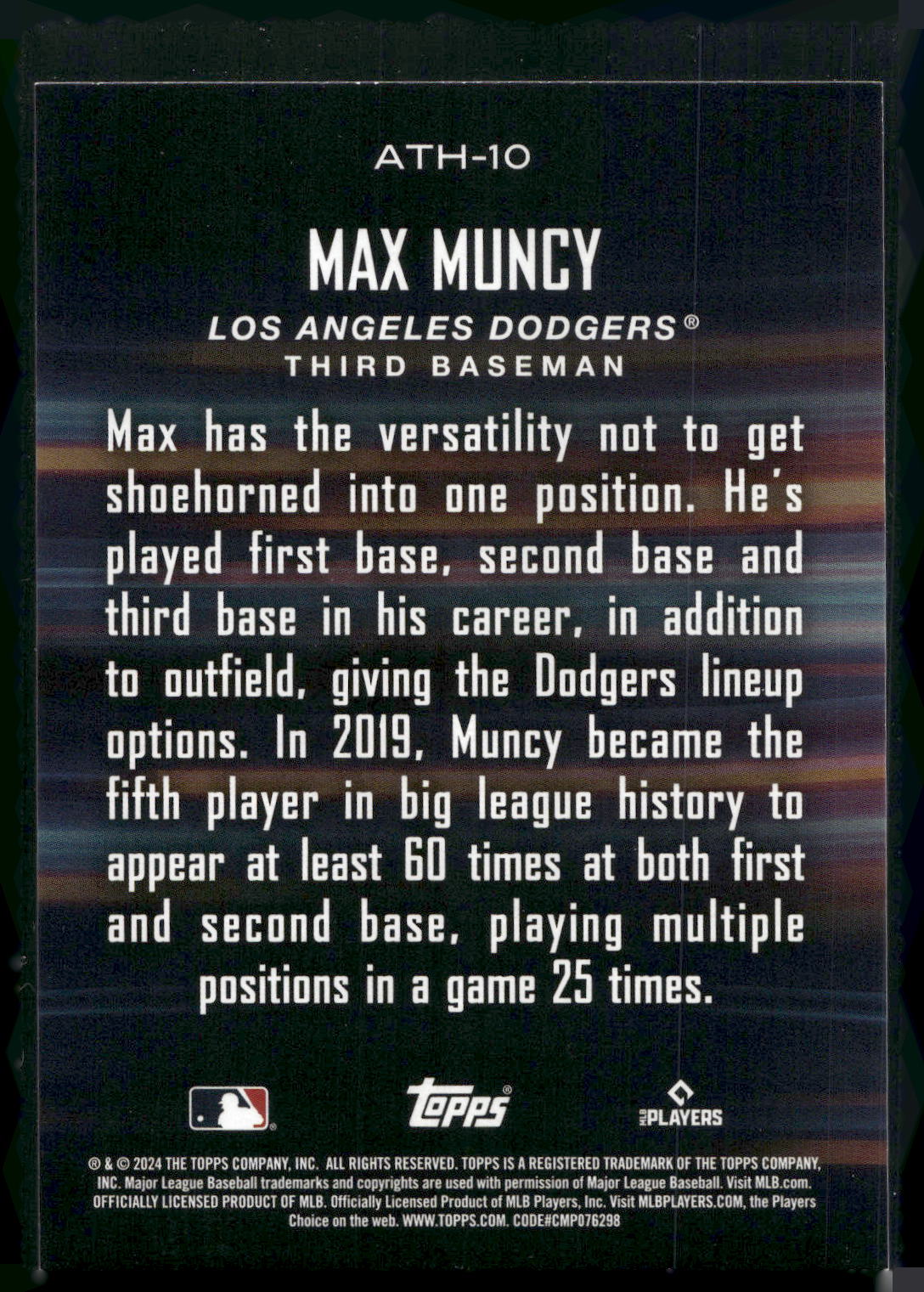 2024 Topps #ATH-10 Max Muncy Around the Horn