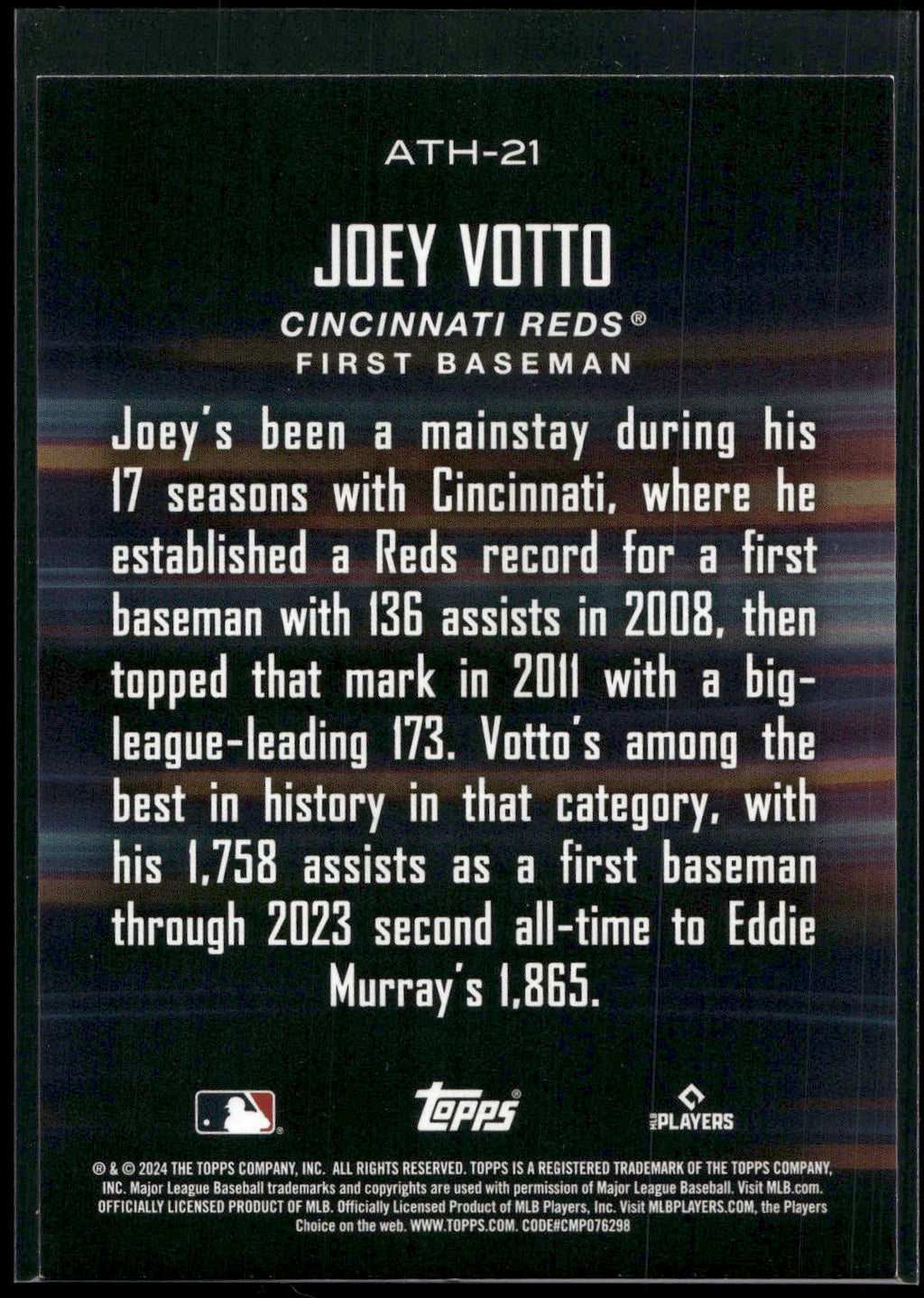 2024 Topps #ATH-21 Joey Votto Around the Horn