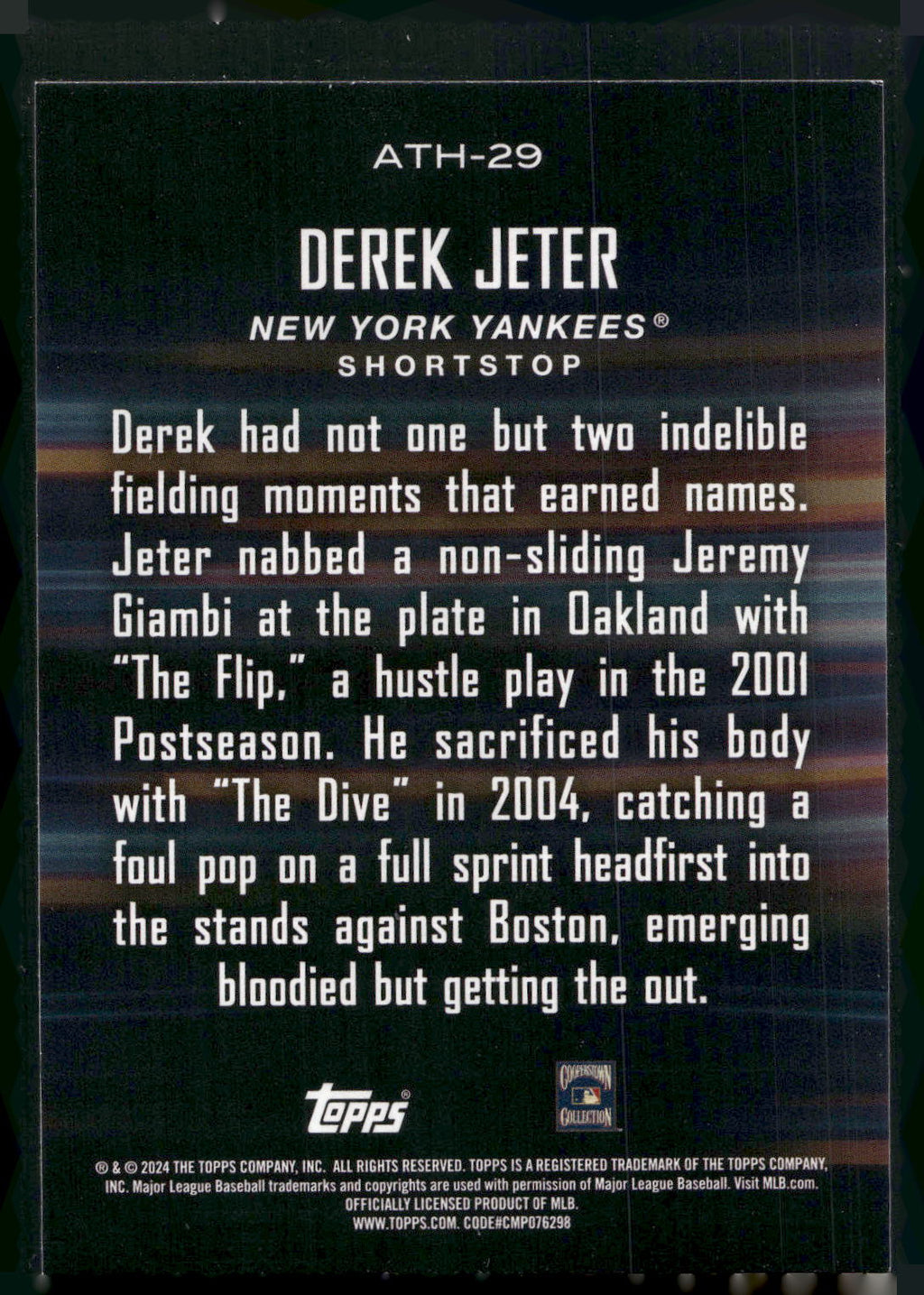 2024 Topps #ATH-29 Derek Jeter Around the Horn
