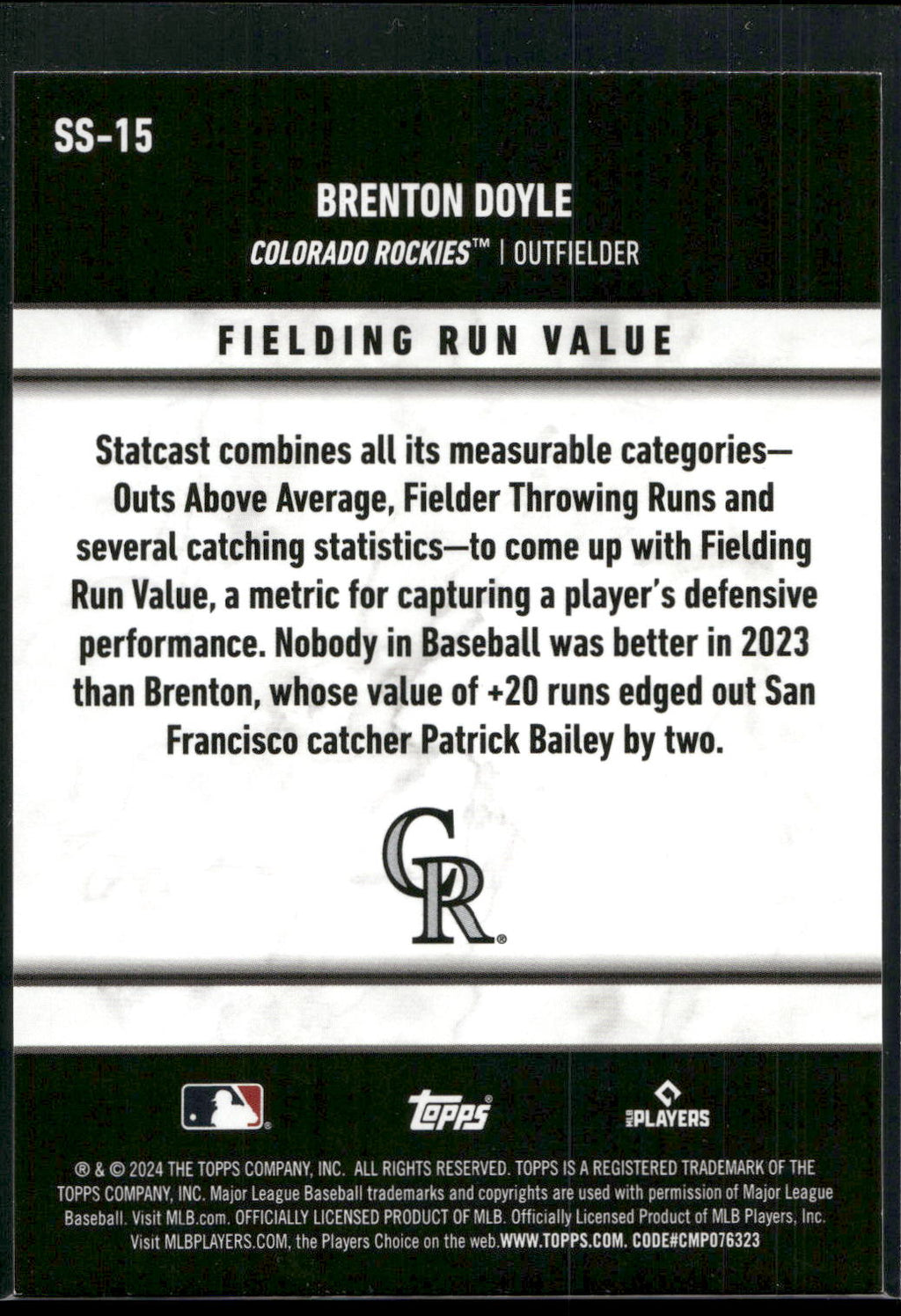 2024 Topps #SS-15 Brenton Doyle Significant Statistics