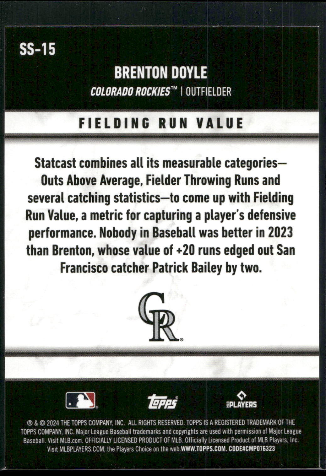 2024 Topps #SS-15 Brenton Doyle Significant Statistics