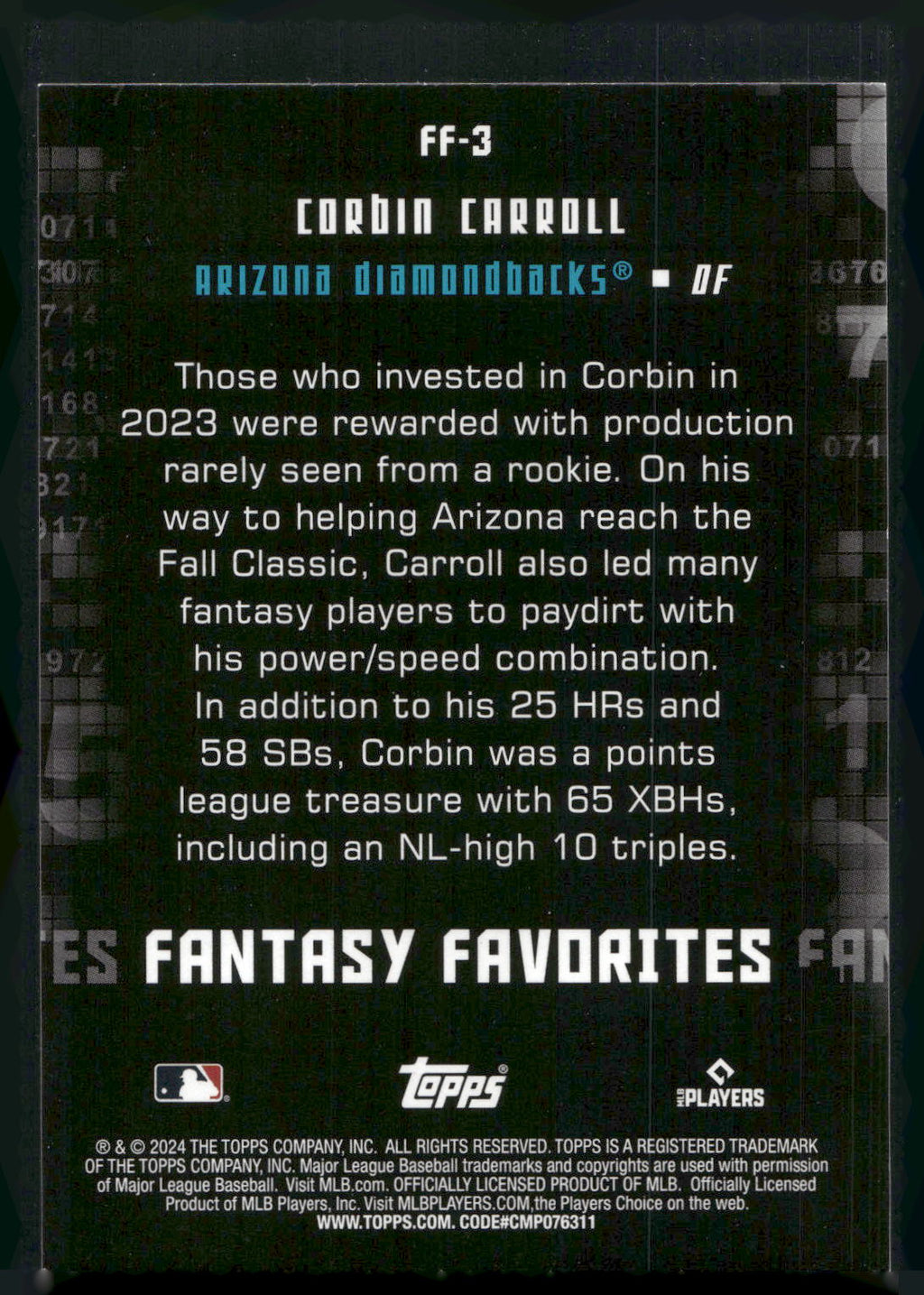 2024 Topps #FF-3 Corbin Carroll Fantasy Favorites