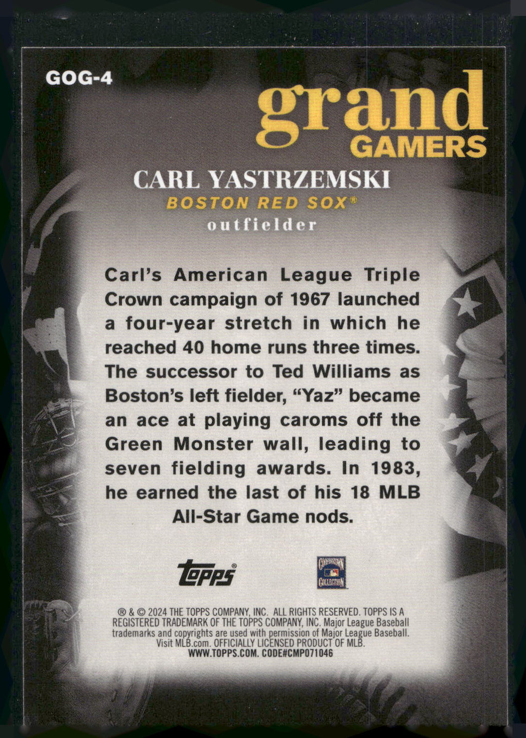 2024 Topps #GOG-4 Carl Yastrzemski Grand Gamers