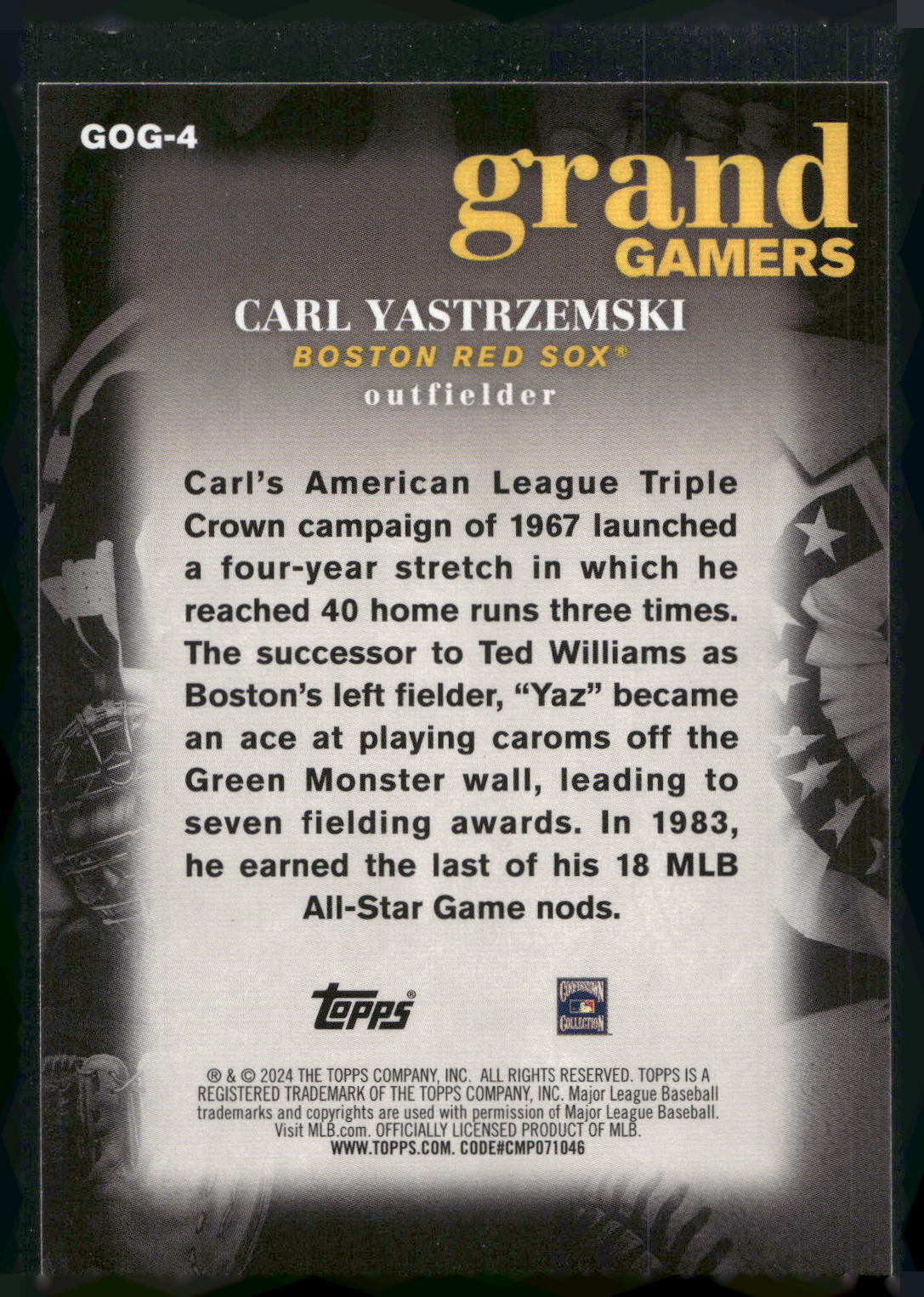 2024 Topps #GOG-4 Carl Yastrzemski Grand Gamers