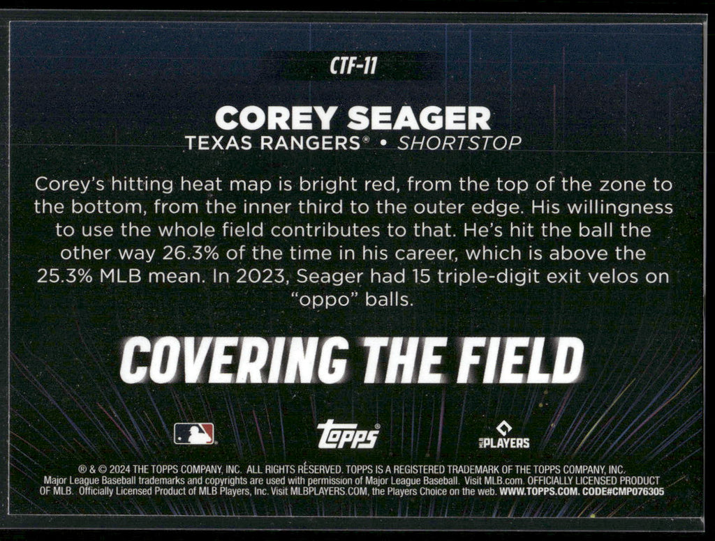2024 Topps #CTF-11 Corey Seager Covering the Field