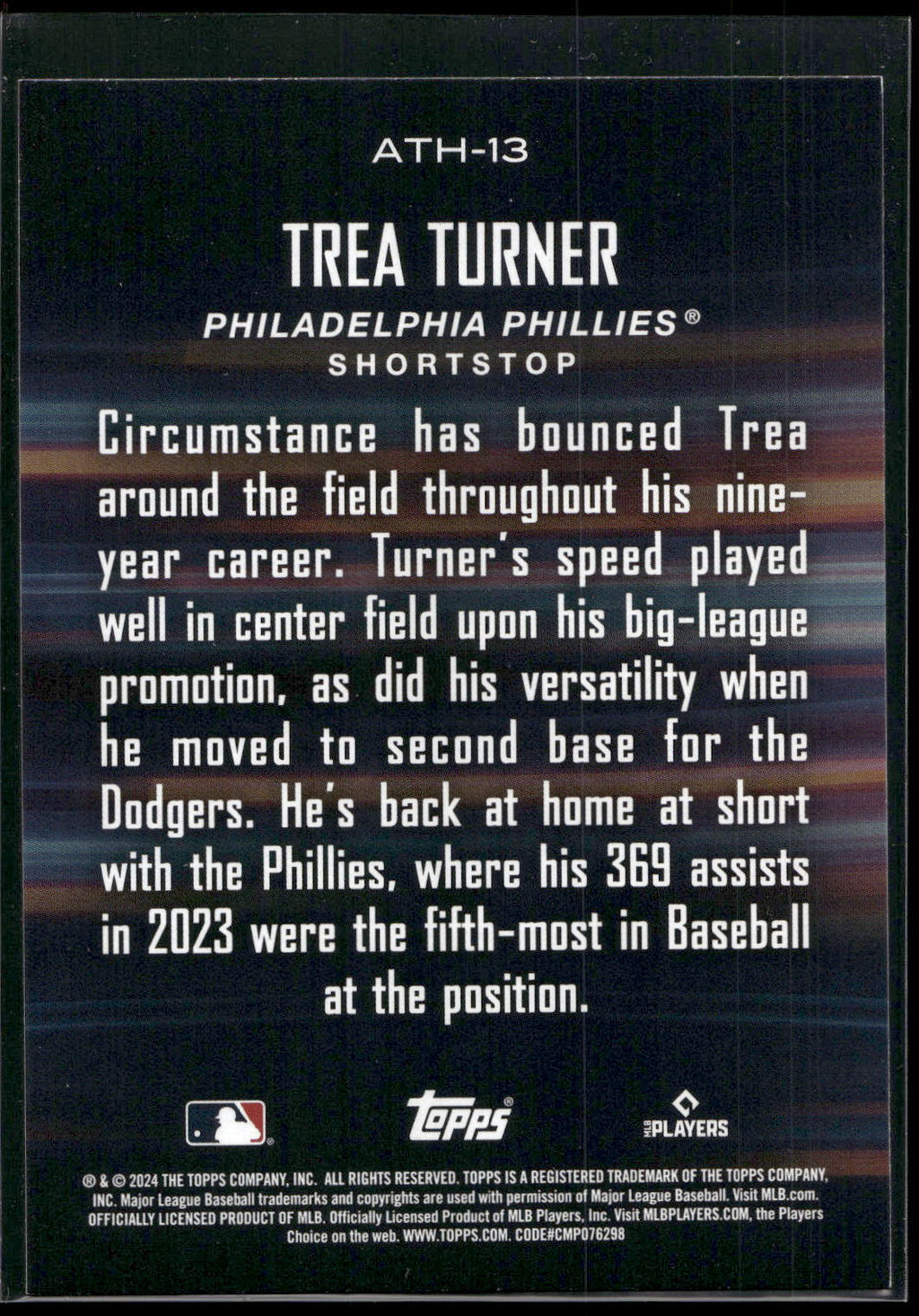 2024 Topps #ATH-13 Trea Turner Around the Horn