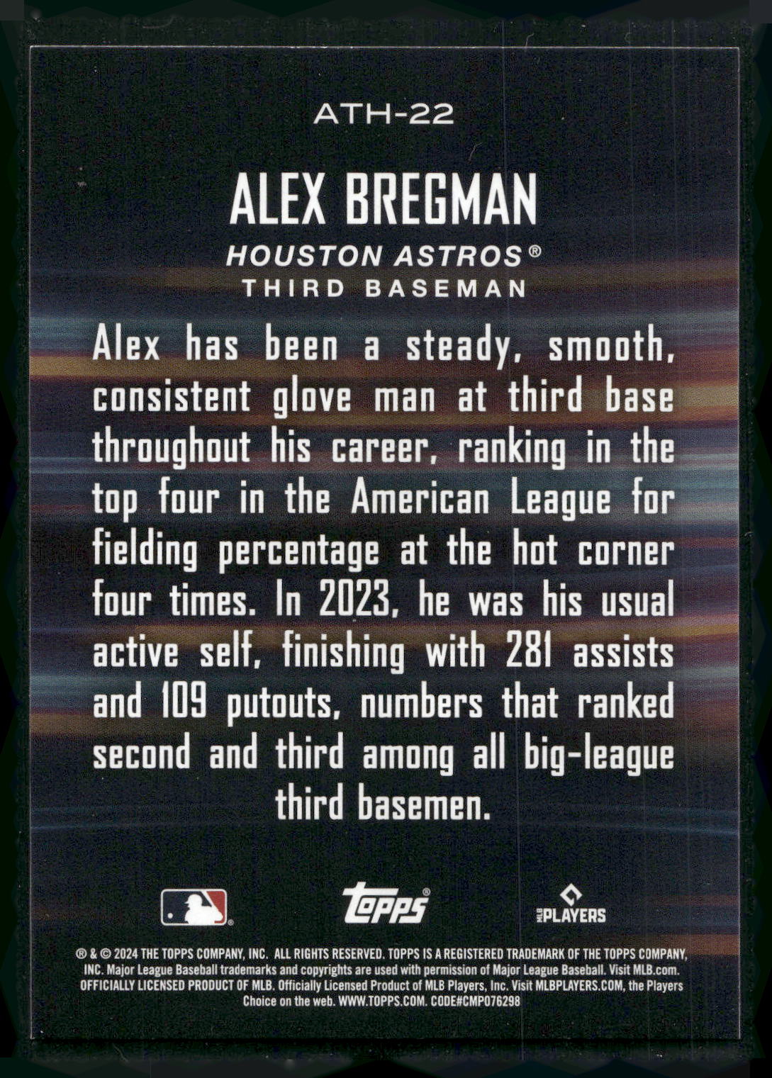 2024 Topps #ATH-22 Alex Bregman Around the Horn