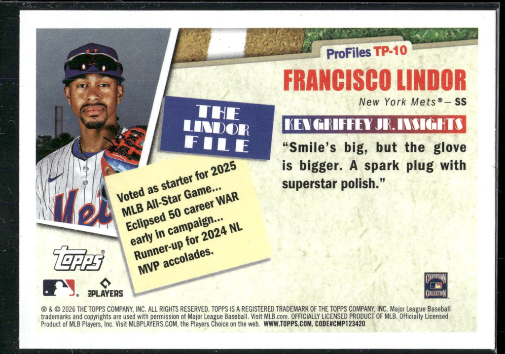2026 Topps #TP-10 Francisco Lindor Profiles