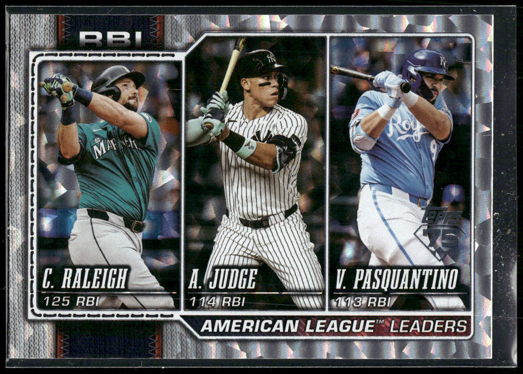 2026 Topps #211 Cal Raleigh Aaron Judge Vinnie Pasquantino Silver Crackle Foil