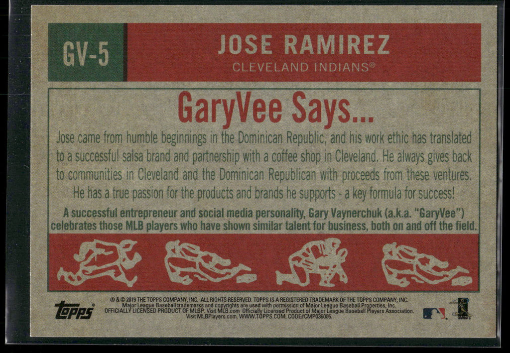2019 Topps #GV-5 Jose Ramirez Gary Vee's Top Entrepreneurs in Baseball