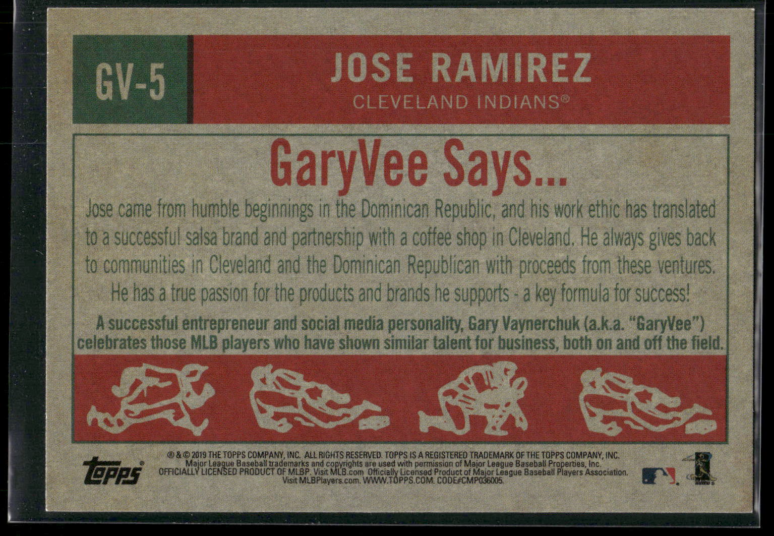 2019 Topps #GV-5 Jose Ramirez Gary Vee's Top Entrepreneurs in Baseball