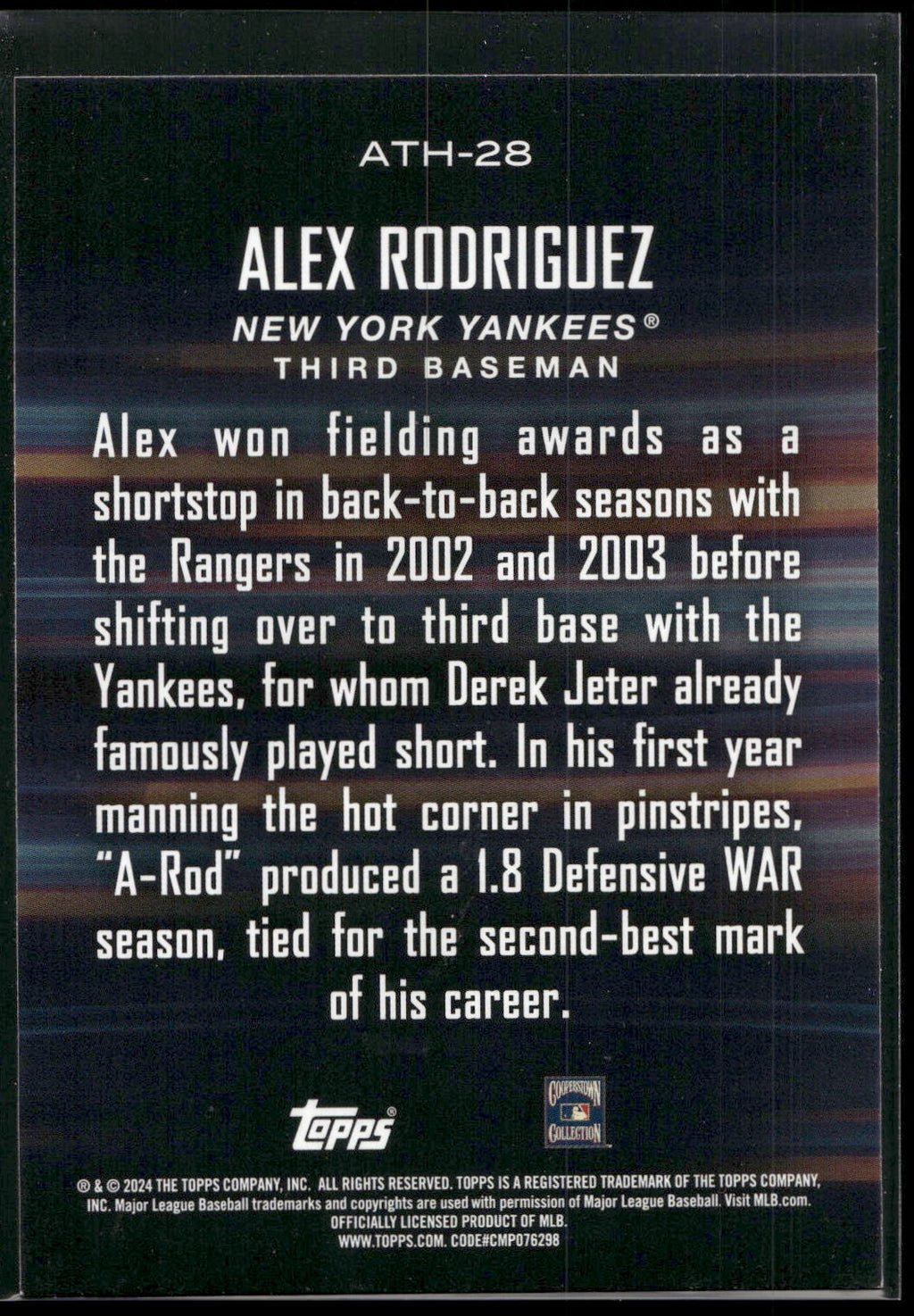 2024 Topps #ATH-28 Alex Rodriguez Around the Horn