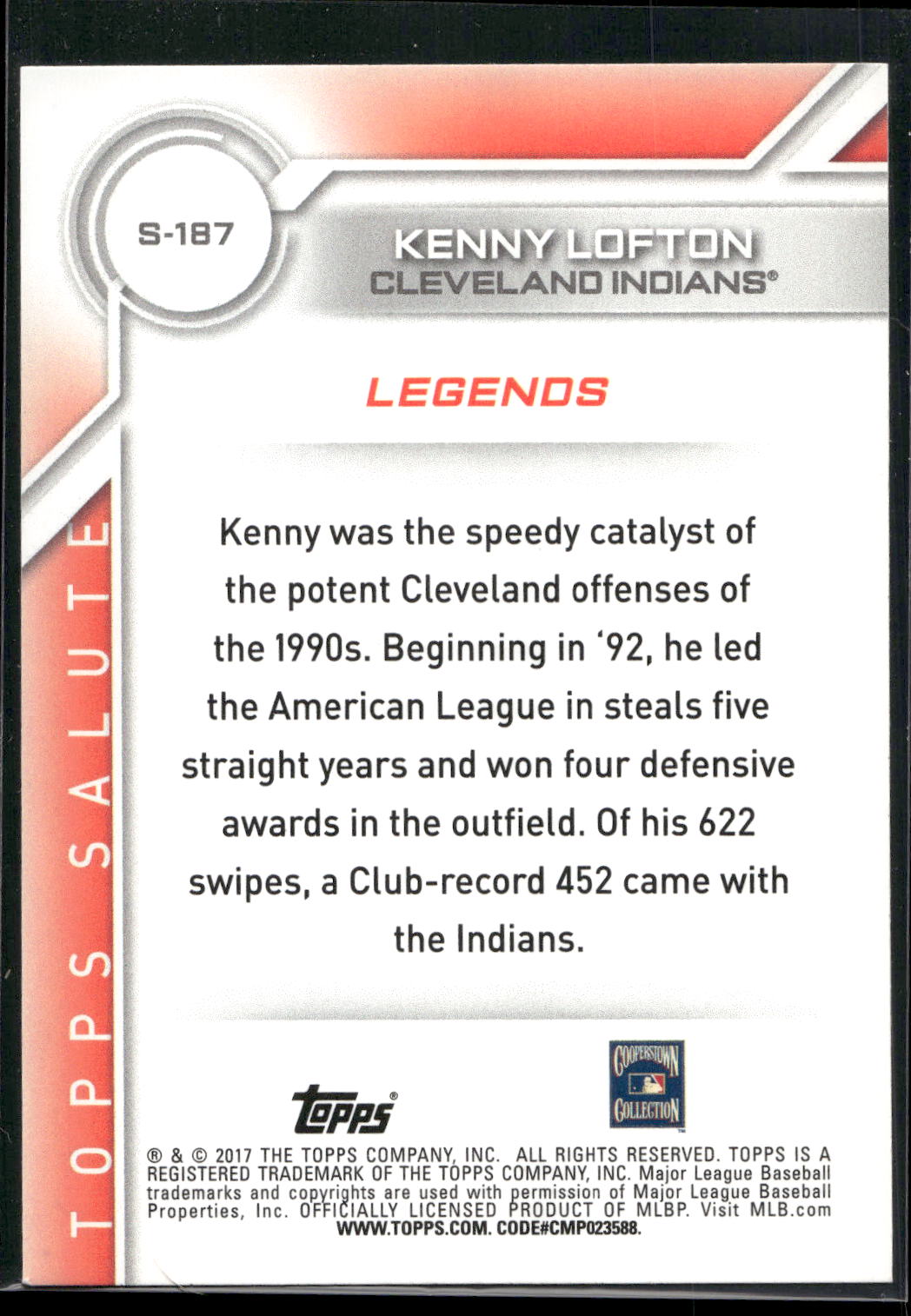 2017 Topps #S-187 Kenny Lofton Salute