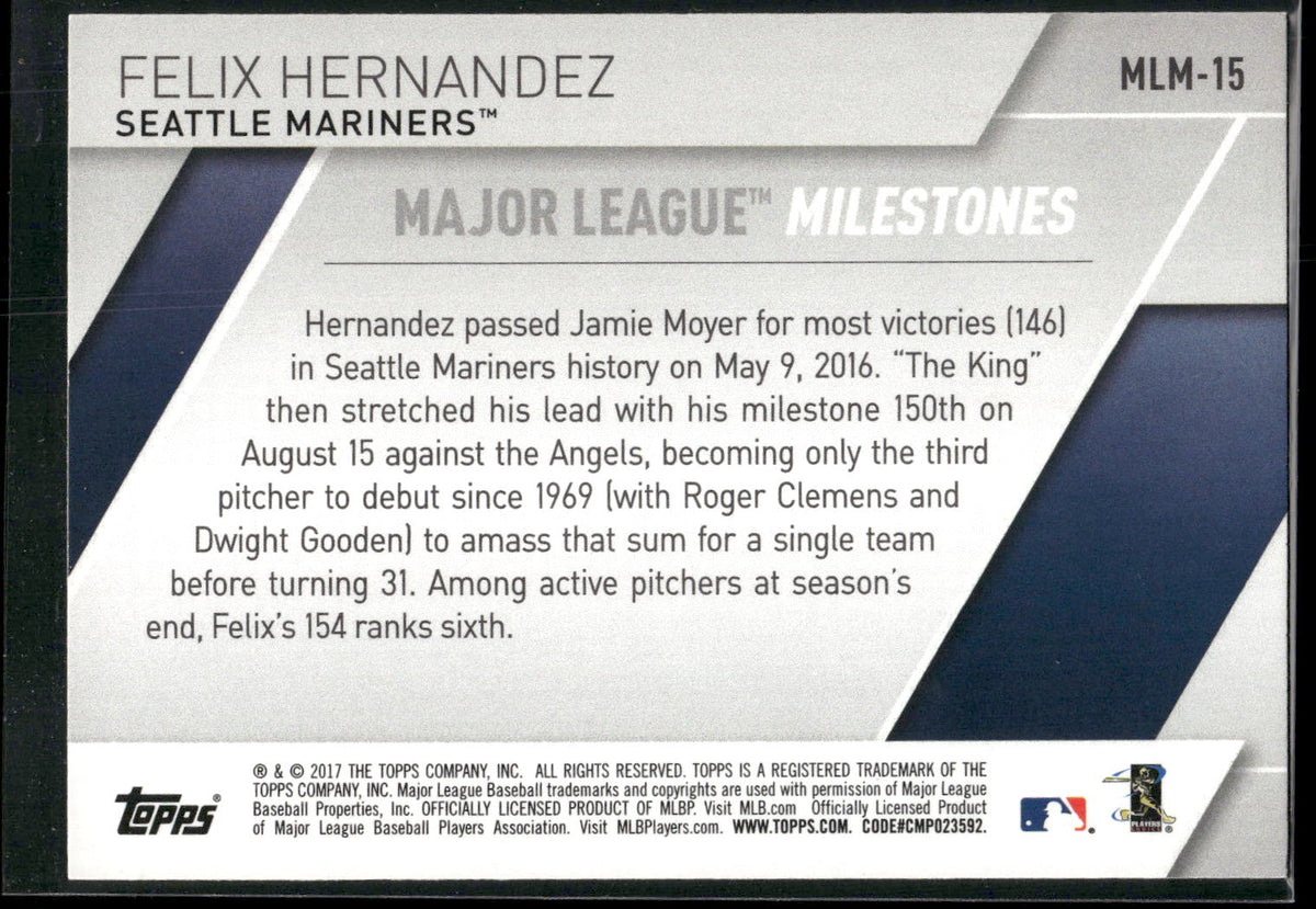 2017 Topps #MLM-15 Felix Hernandez Major League Milestones