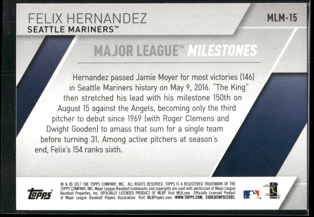 2017 Topps #MLM-15 Felix Hernandez Major League Milestones