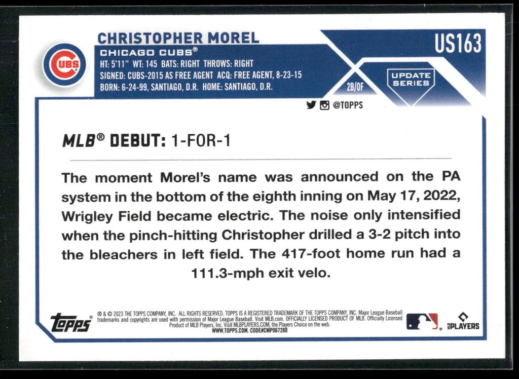 2023 Topps Update #US163 Christopher Morel