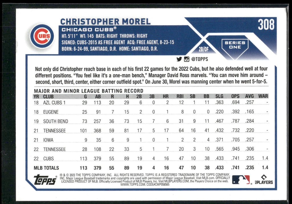 2023 Topps #308 Christopher Morel