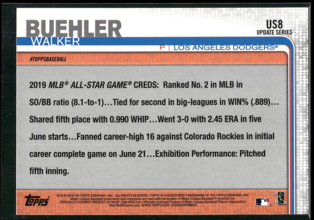 2019 Topps Update #US8 Walker Buehler