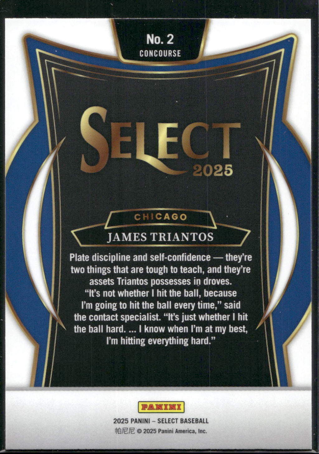 2025 Panini Select #2 James Triantos