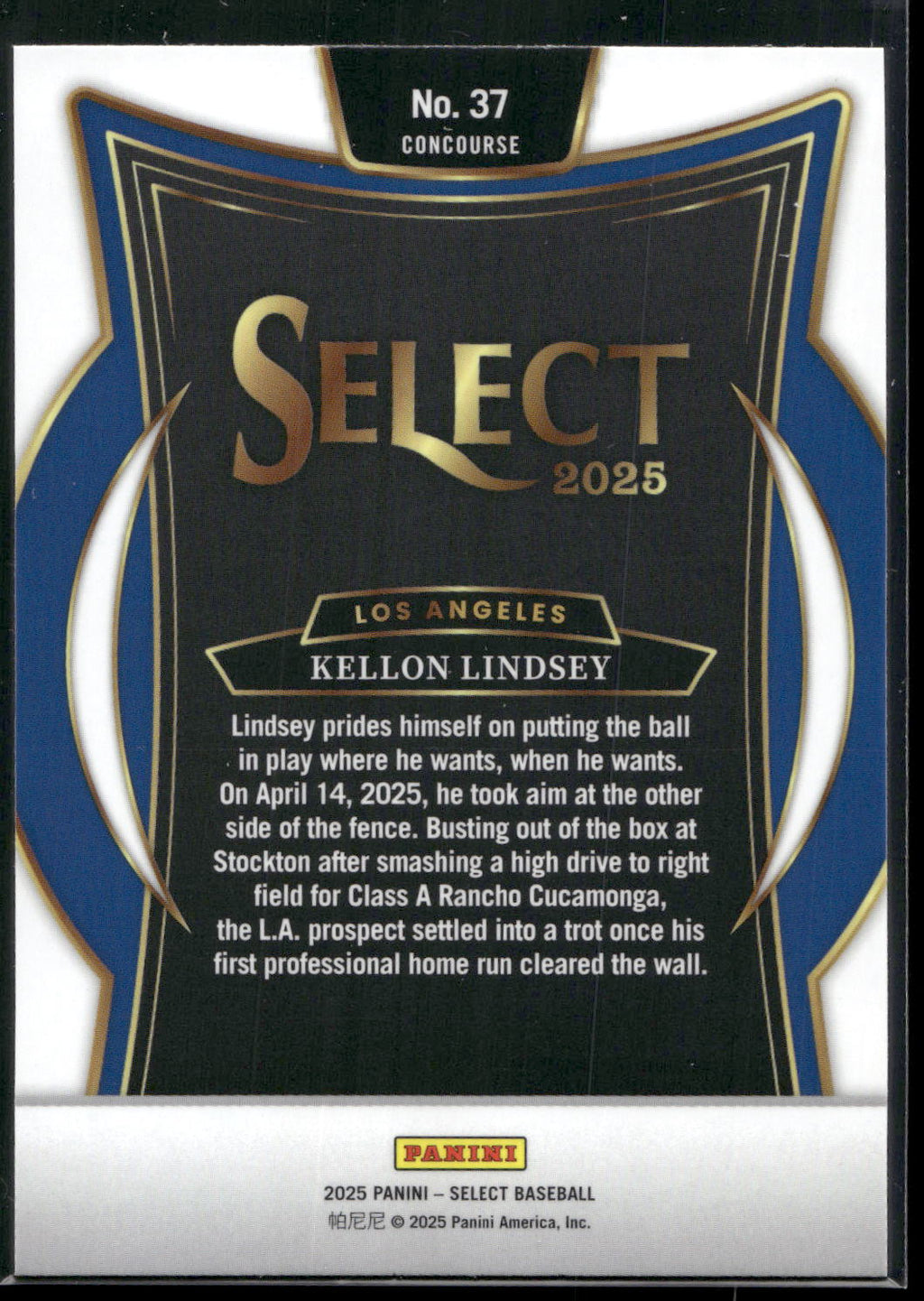 2025 Panini Select #37 Kellon Lindsey