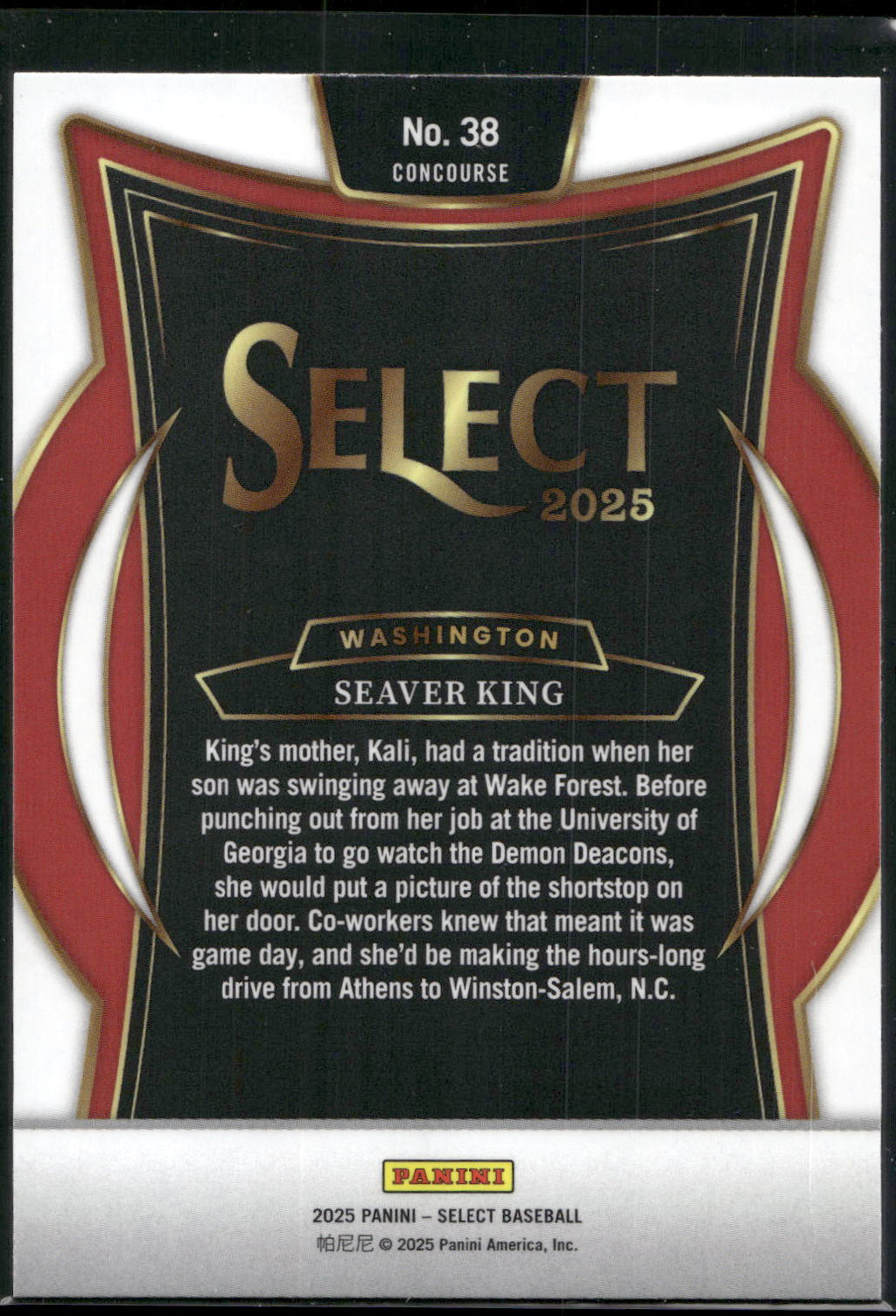 2025 Panini Select #38 Seaver King