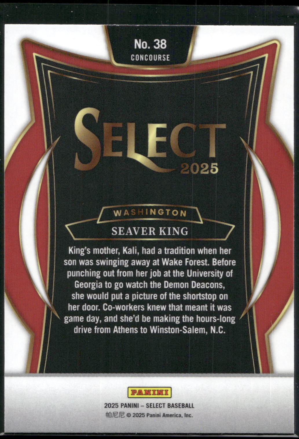 2025 Panini Select #38 Seaver King