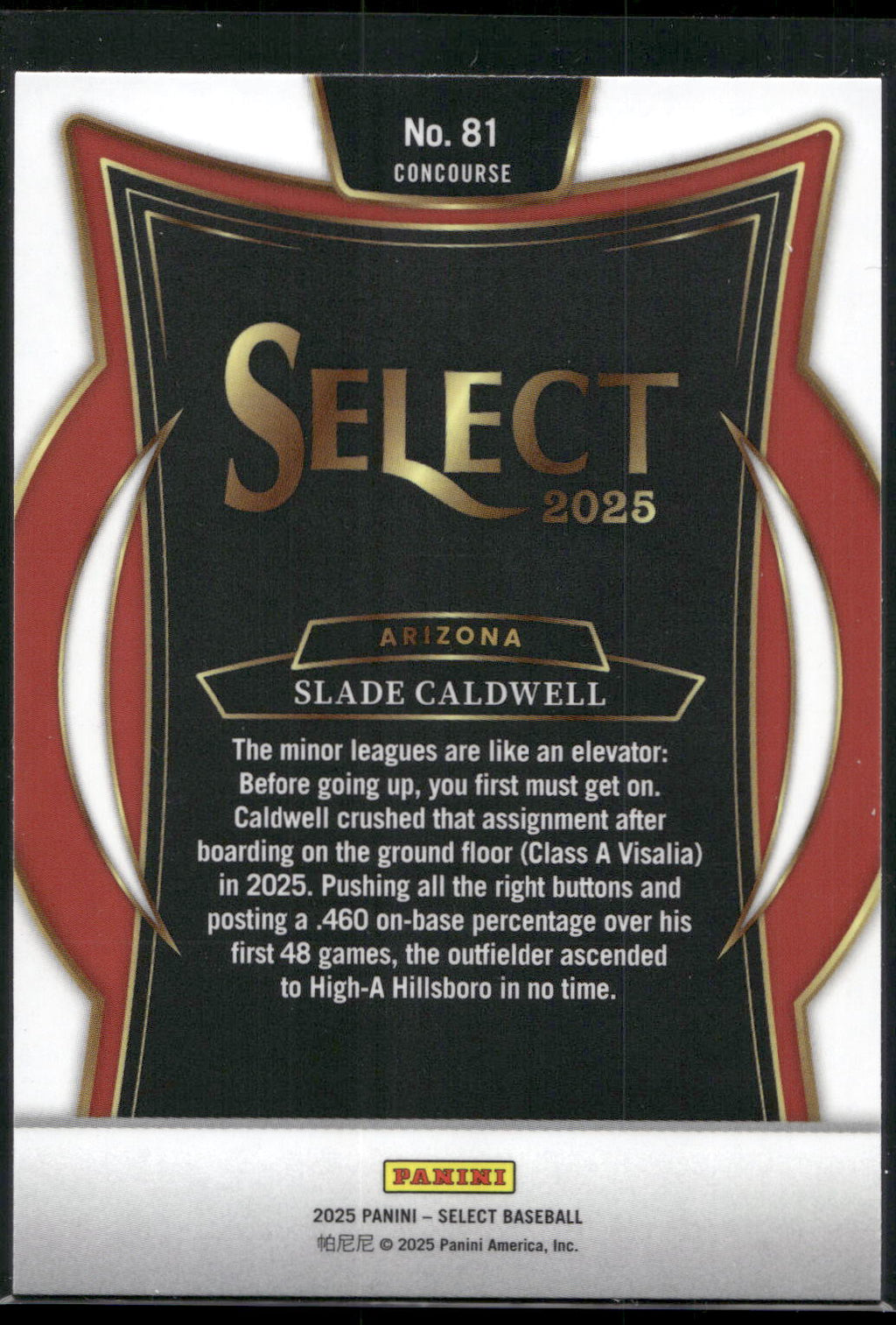 2025 Panini Select #81 Slade Caldwell