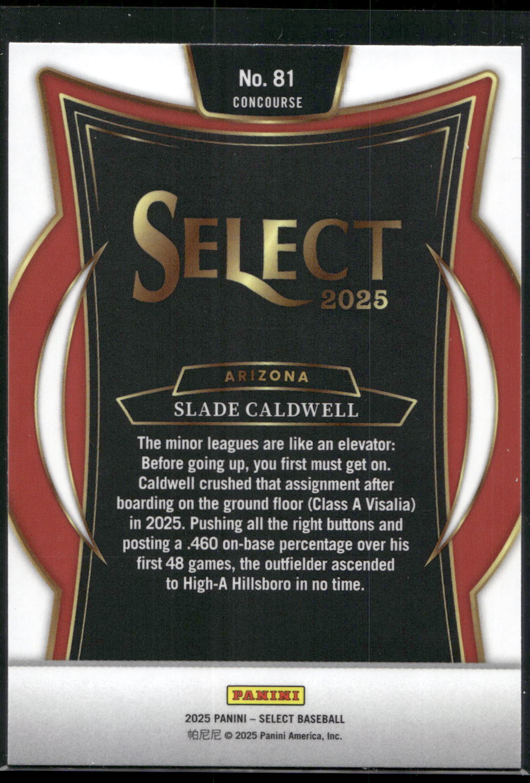 2025 Panini Select #81 Slade Caldwell