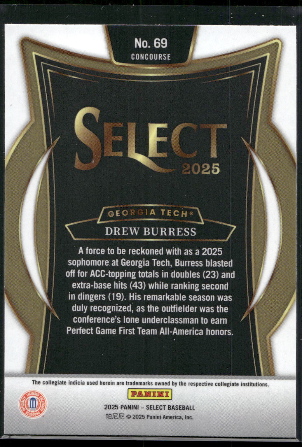 2025 Panini Select #69 Drew Burress