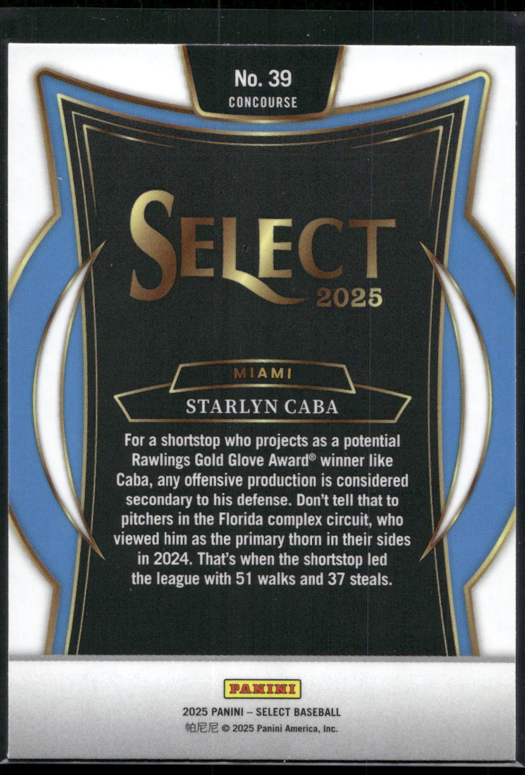2025 Panini Select #39 Starlyn Caba
