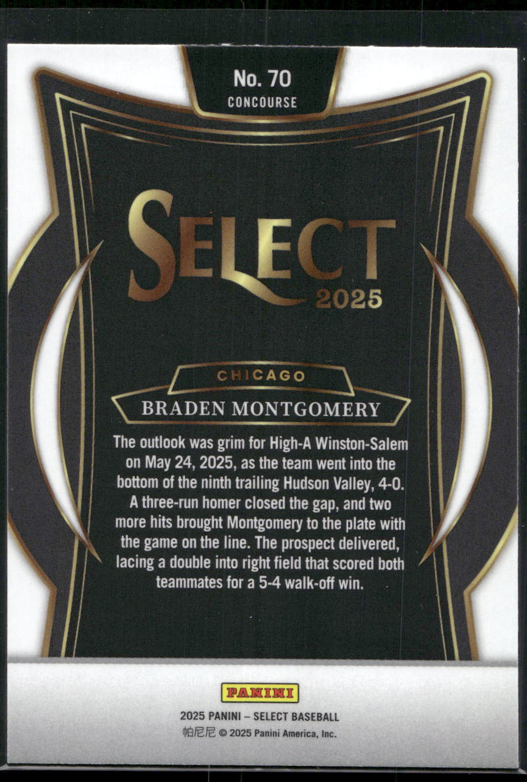 2025 Panini Select #70 Braden Montgomery