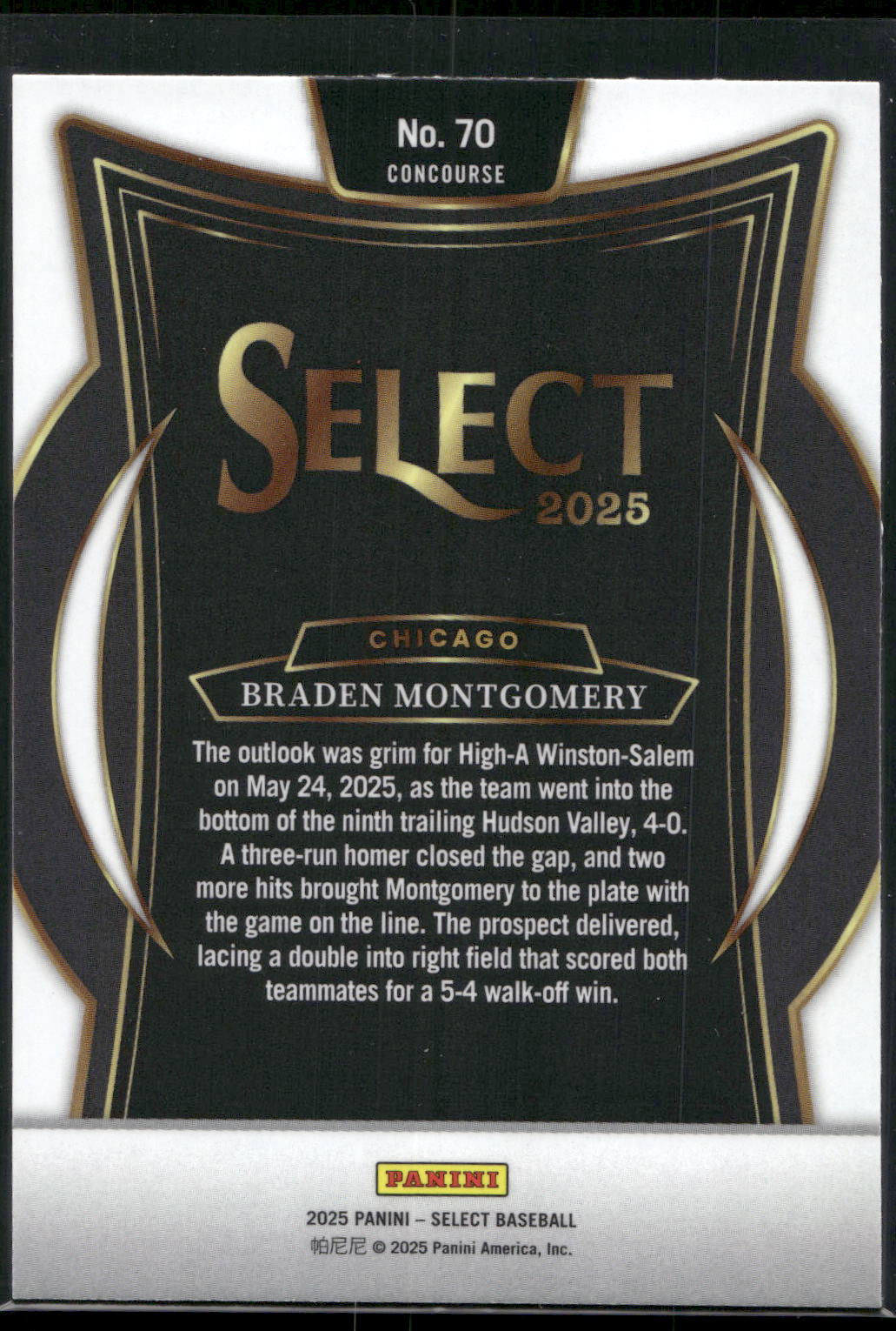 2025 Panini Select #70 Braden Montgomery