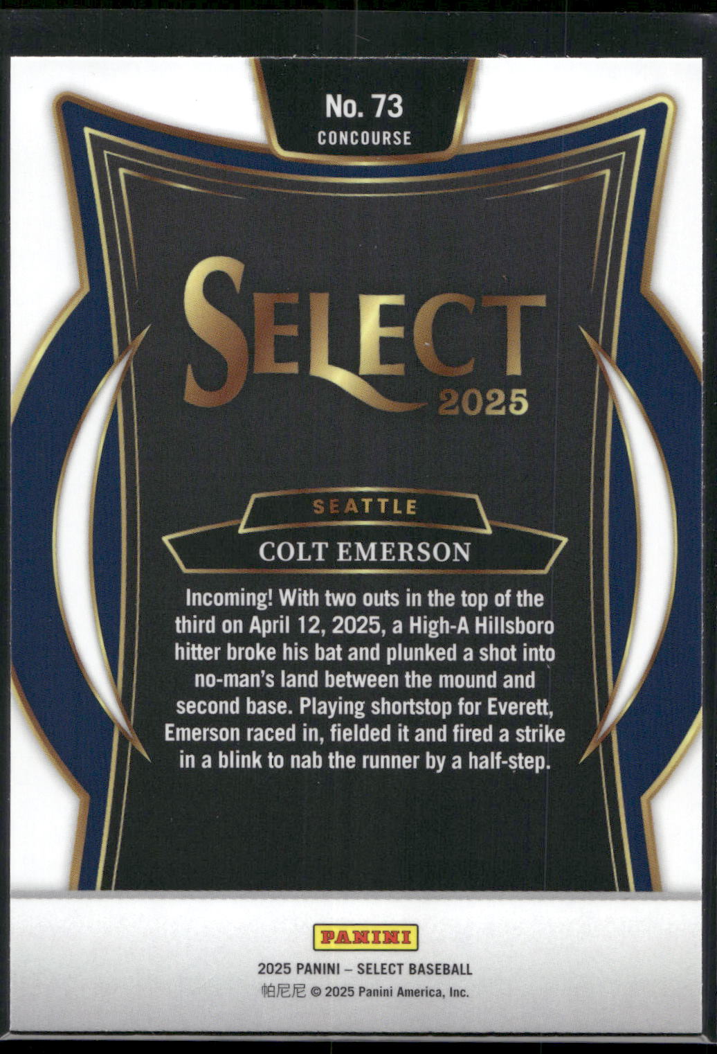 2025 Panini Select #73 Colt Emerson