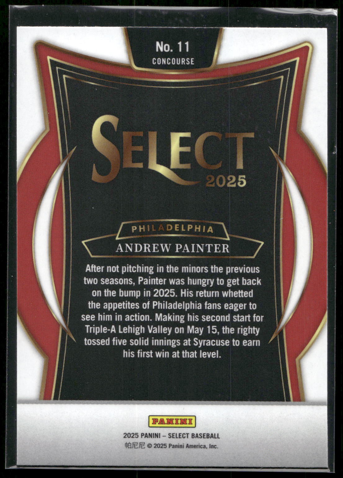 2025 Panini Select #11 Andrew Painter