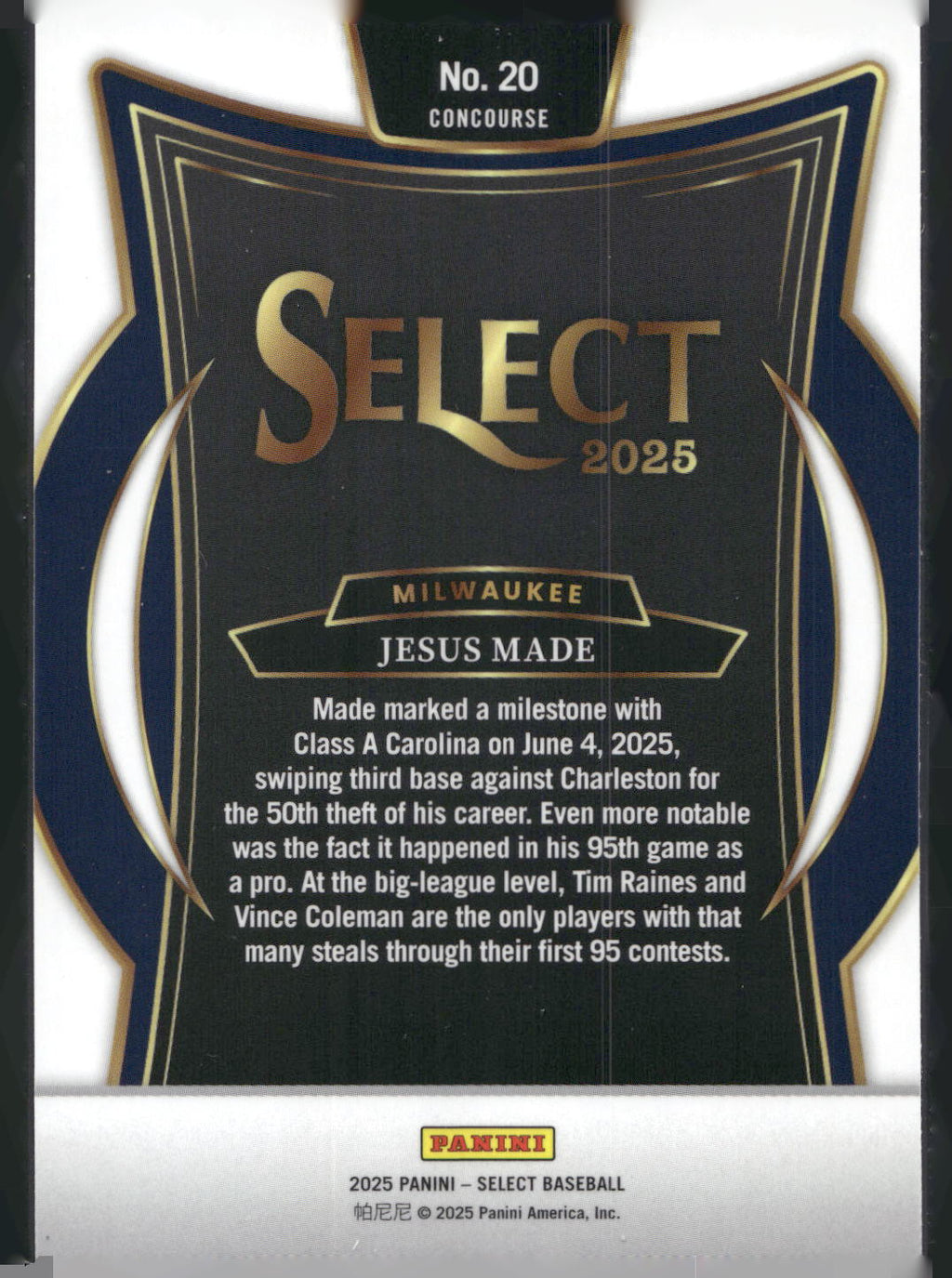 2025 Panini Select #20 Jesus Made