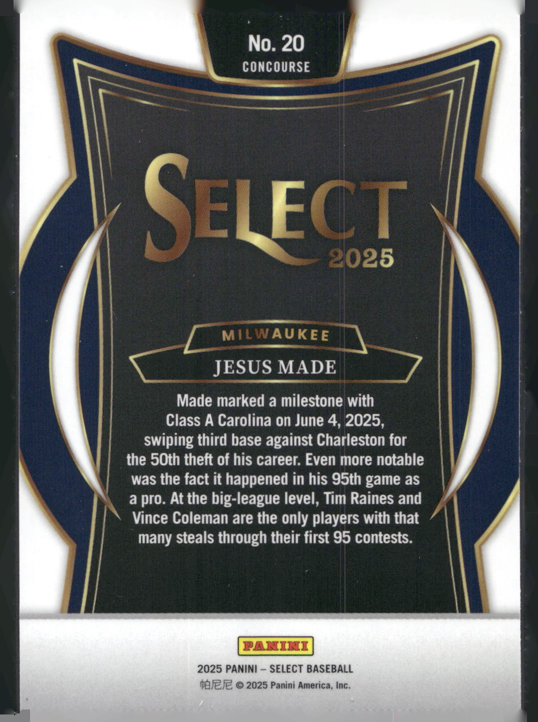 2025 Panini Select #20 Jesus Made