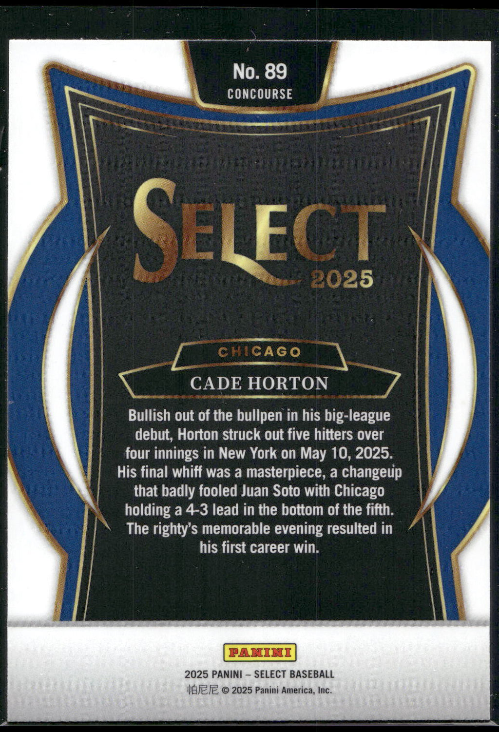 2025 Panini Select #89 Cade Horton
