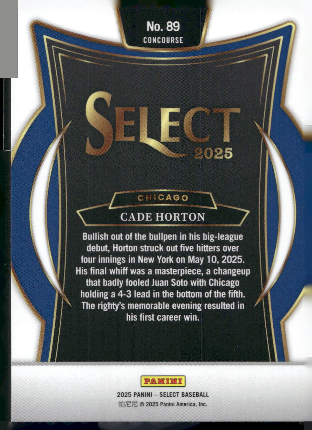 2025 Panini Select #89 Cade Horton