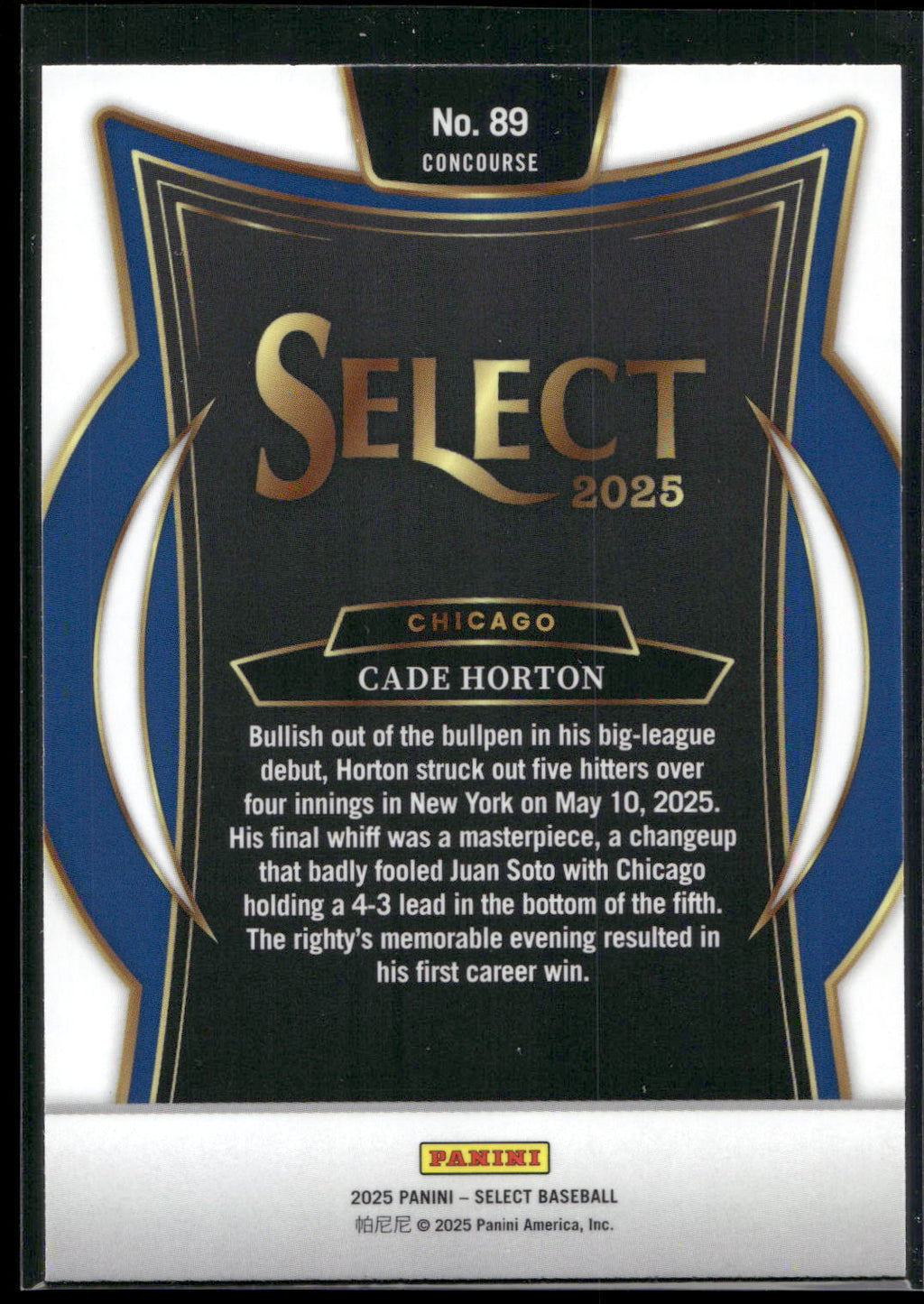 2025 Panini Select #89 Cade Horton