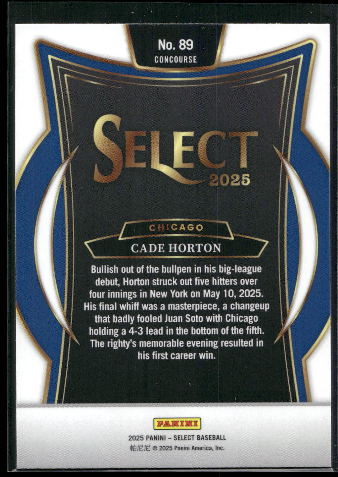 2025 Panini Select #89 Cade Horton