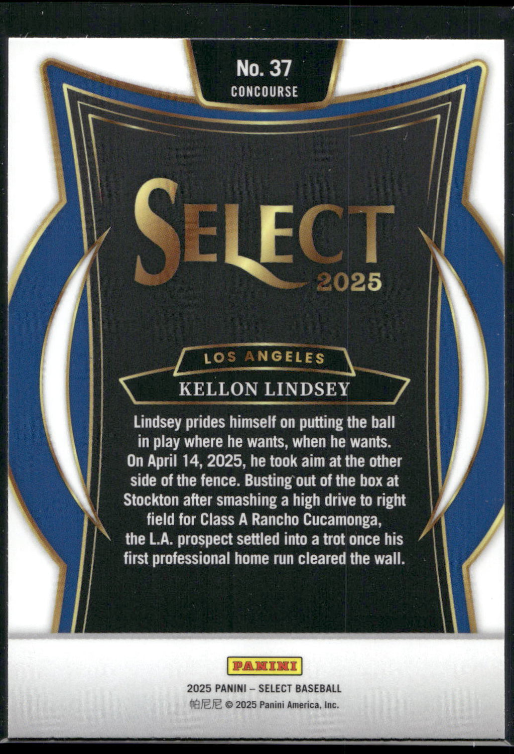 2025 Panini Select #37 Kellon Lindsey