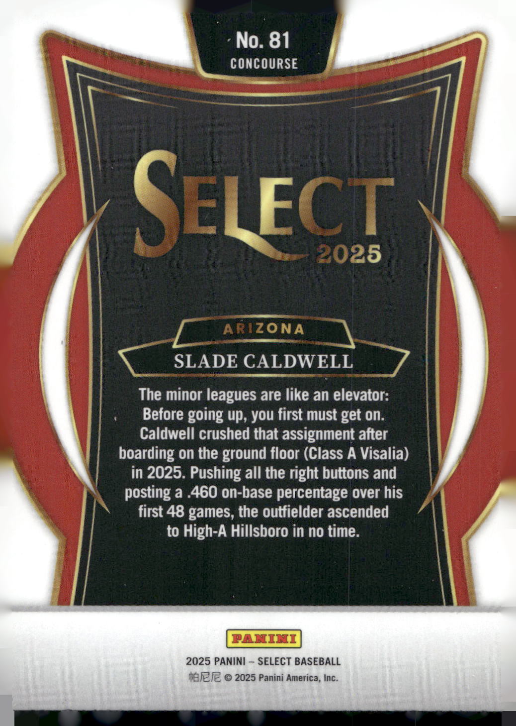 2025 Panini Select #81 Slade Caldwell