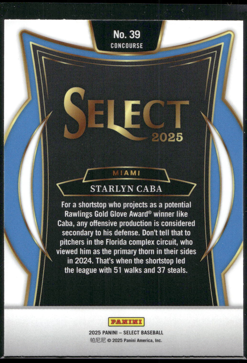 2025 Panini Select #39 Starlyn Caba