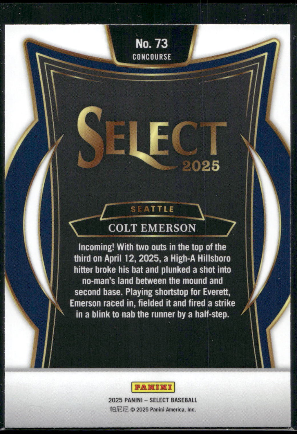 2025 Panini Select #73 Colt Emerson
