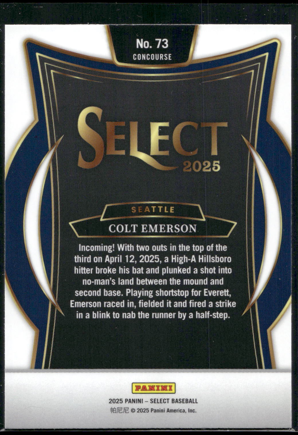 2025 Panini Select #73 Colt Emerson