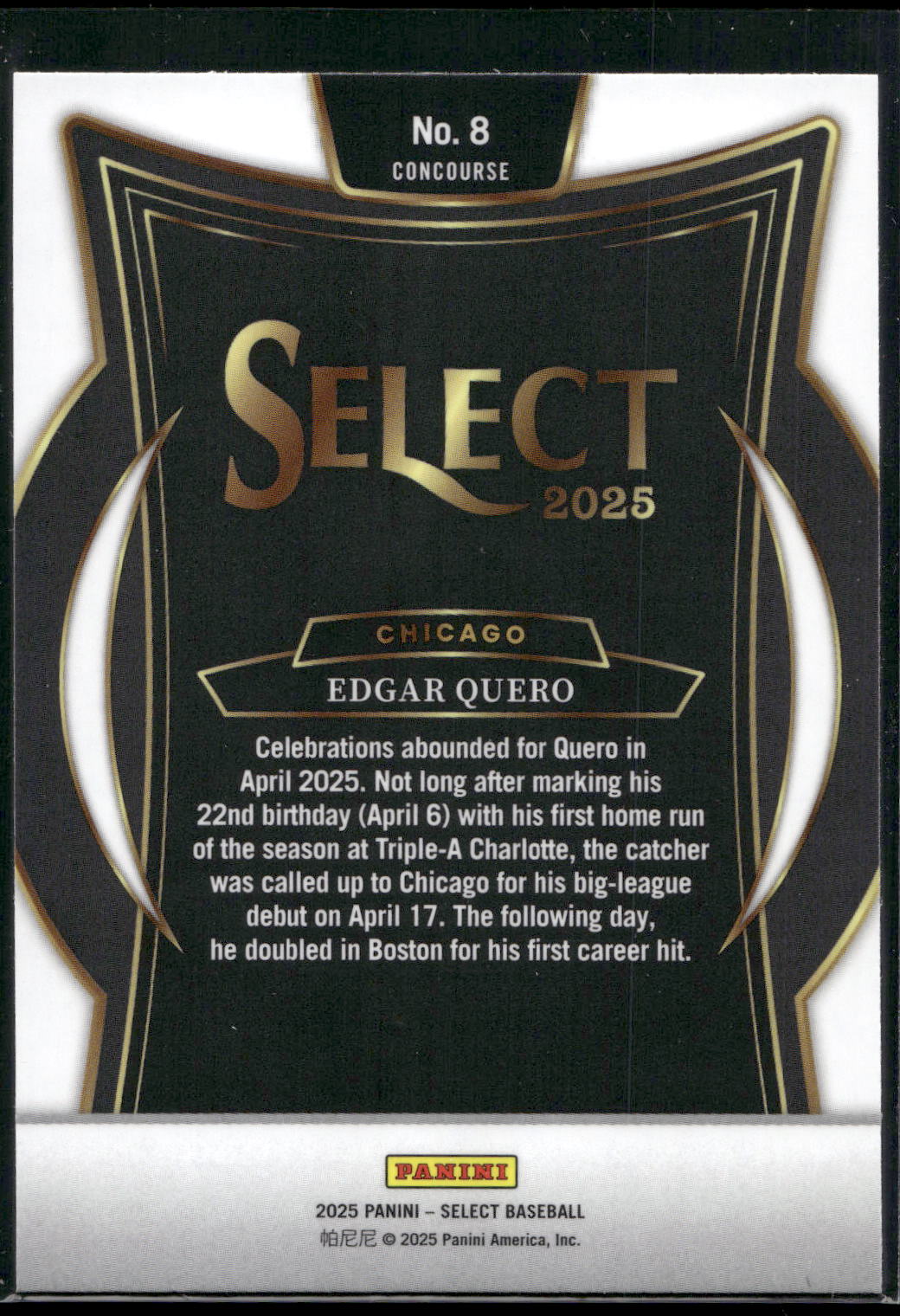 2025 Panini Select #8 Edgar Quero