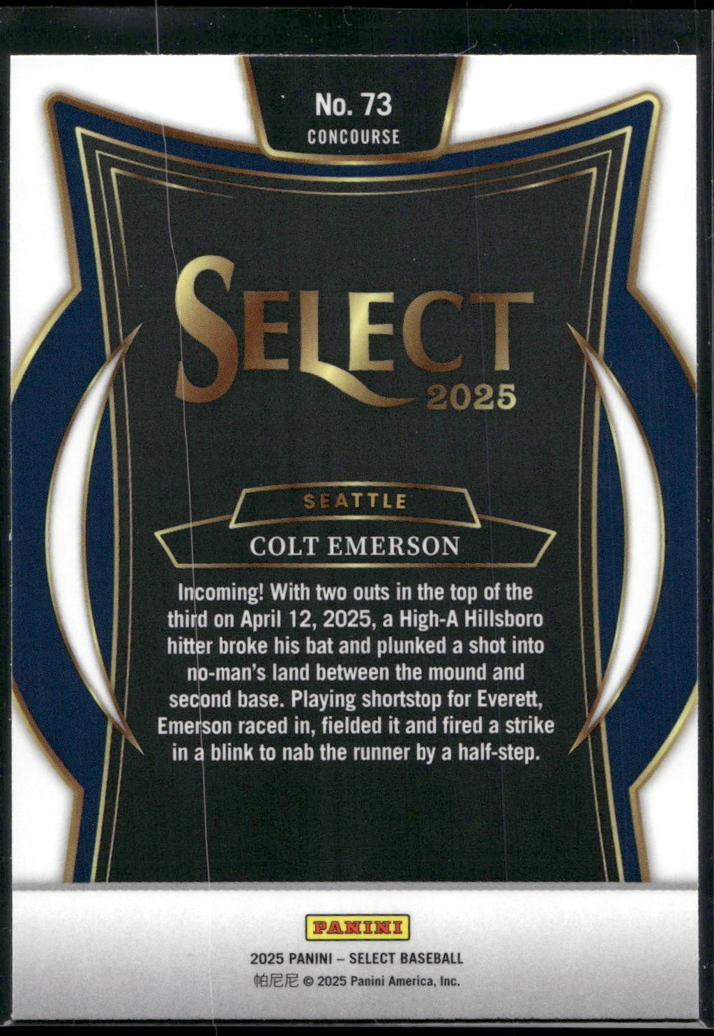 2025 Panini Select #73 Colt Emerson