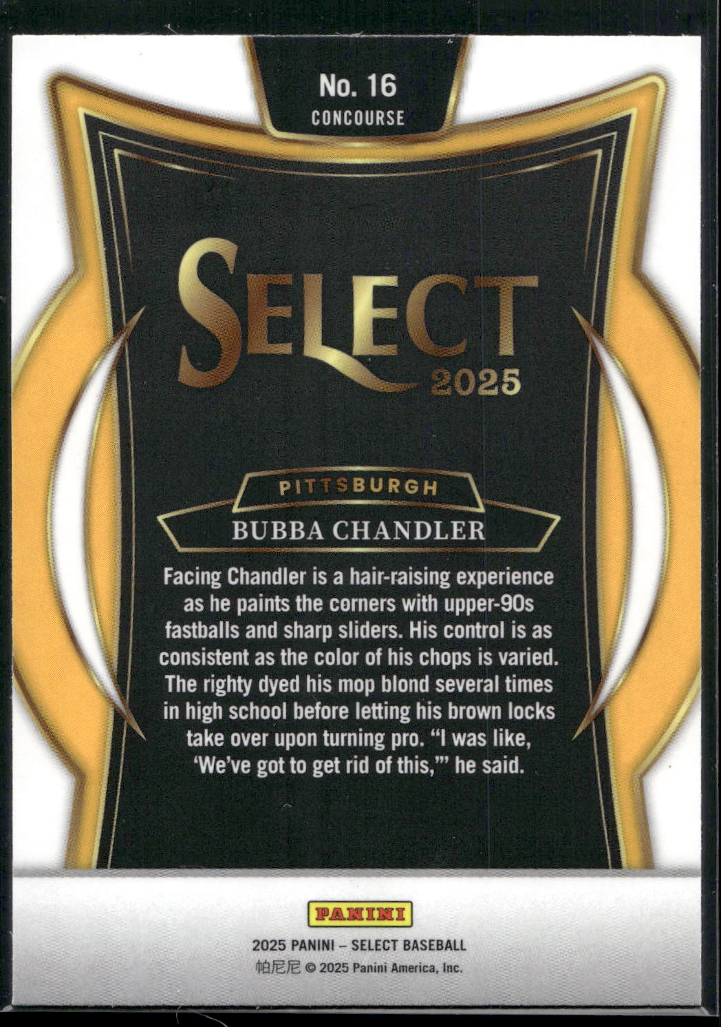 2025 Panini Select #16 Bubba Chandler